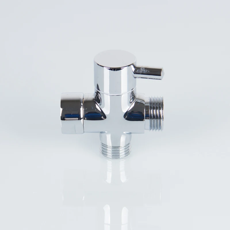 Full-turn Brass Toilet Bathroom Bidet Sprayer T-Adapter Valve Shattaf Angle Valve