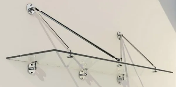 Modern design stainless steel glass canopy fittings/glass canopy pole and bracket