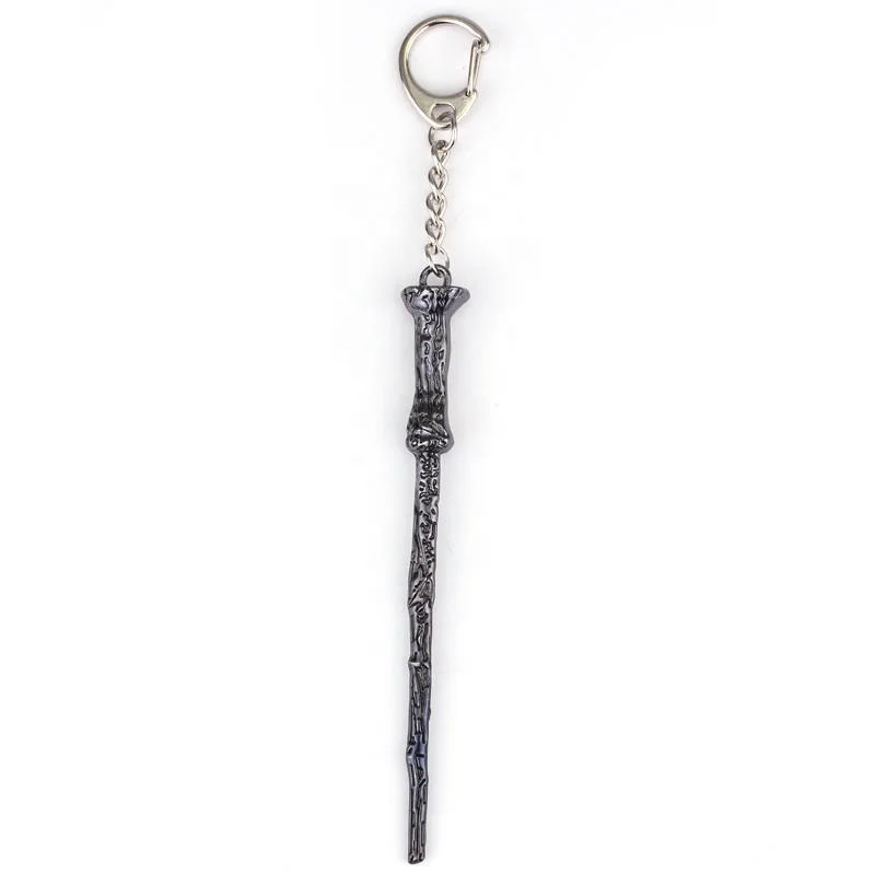 Hot Selling Metal Keychains Custom Magic Wand Keychain Stick Mace 3D Zinc Alloy Antique Keyring Same Kind of Famous Movie Weapon