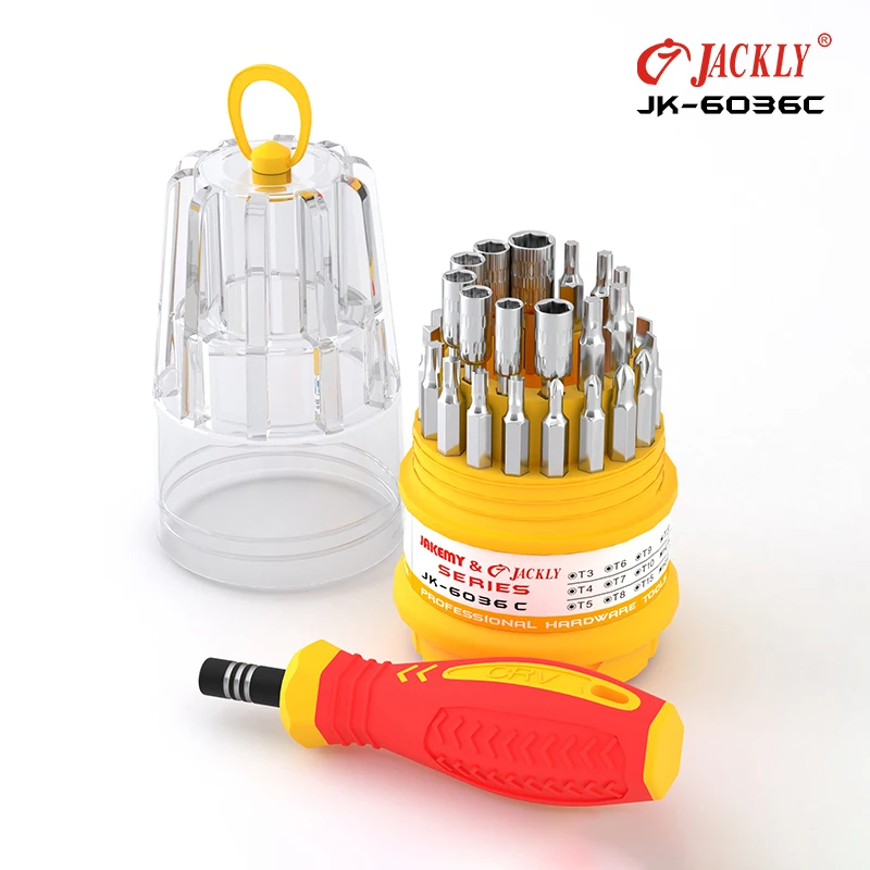  JACKLY JK-6036C многофункциональный Набор отверток с магнитными насадками для ремонта дома «сделай