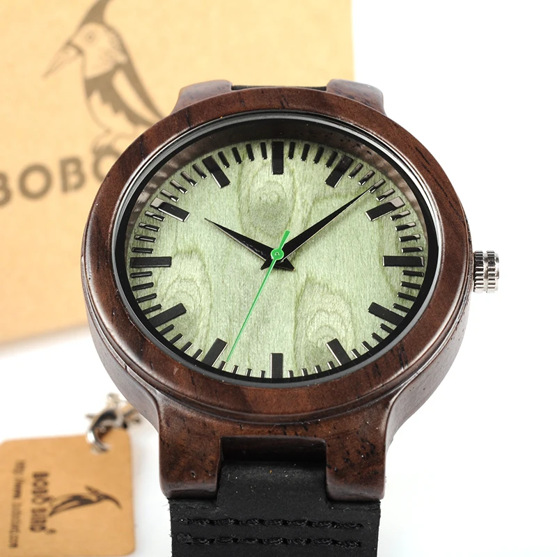 BOBO BIRD Free Shipping Japan Miyota Quartz Wristwatch Wooden Watch in round box