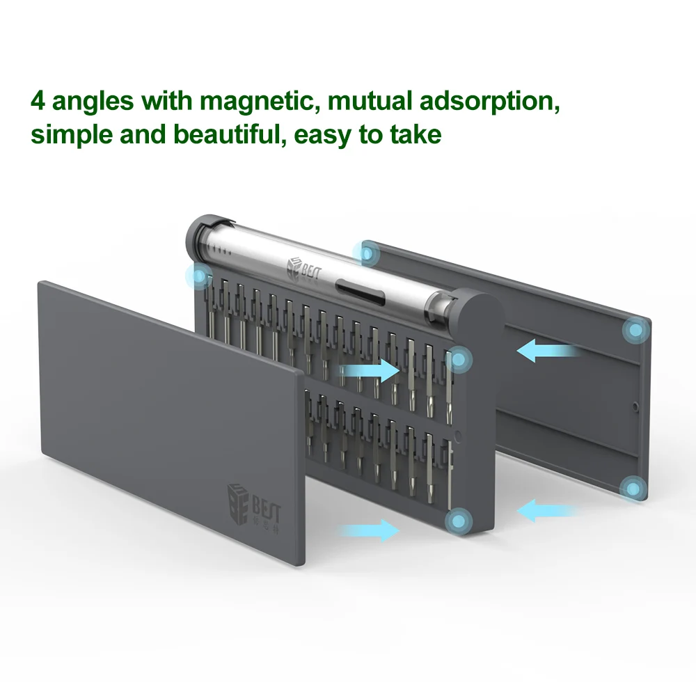 
BESTOOL 57 in 1 With Magnet Pad Magnetizer Electric Screwdriver Set Rechargeable Mini Cordless Power Screw Driver Kit 