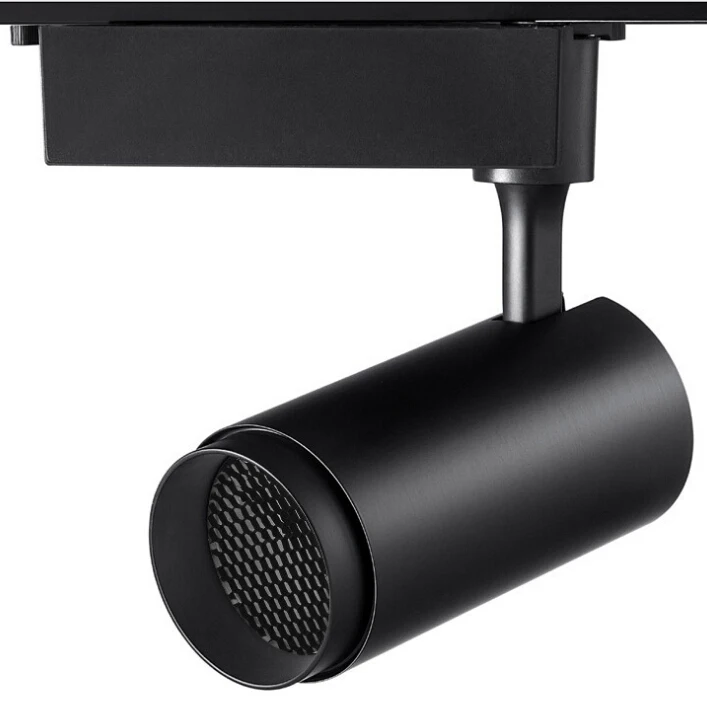 High power 20w 30w LED track spot lighting commercial lamp with honeycomb grid mesh anti-glare COB light