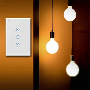 
Xenon OEM Smart Home 3Gang US Wall Switch Works with Amazon Alexa Acho Remote By smartphone IOS&Adroid App Touch Switch 