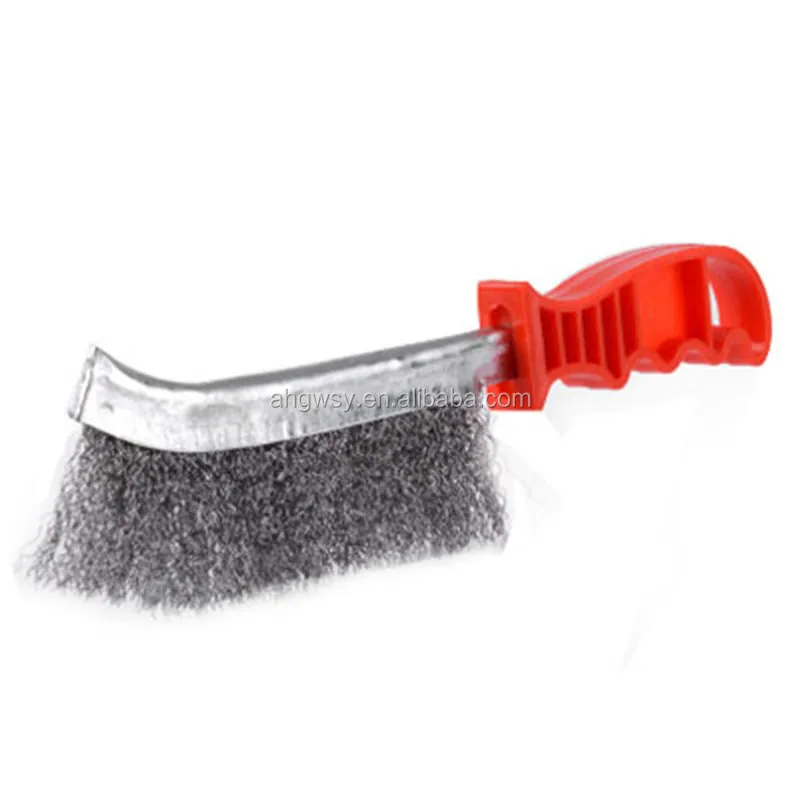 Factory Direct Stainless Steel Plastic Handle Knife Brush Copper Plated Brass Wire Universal Hand Brush