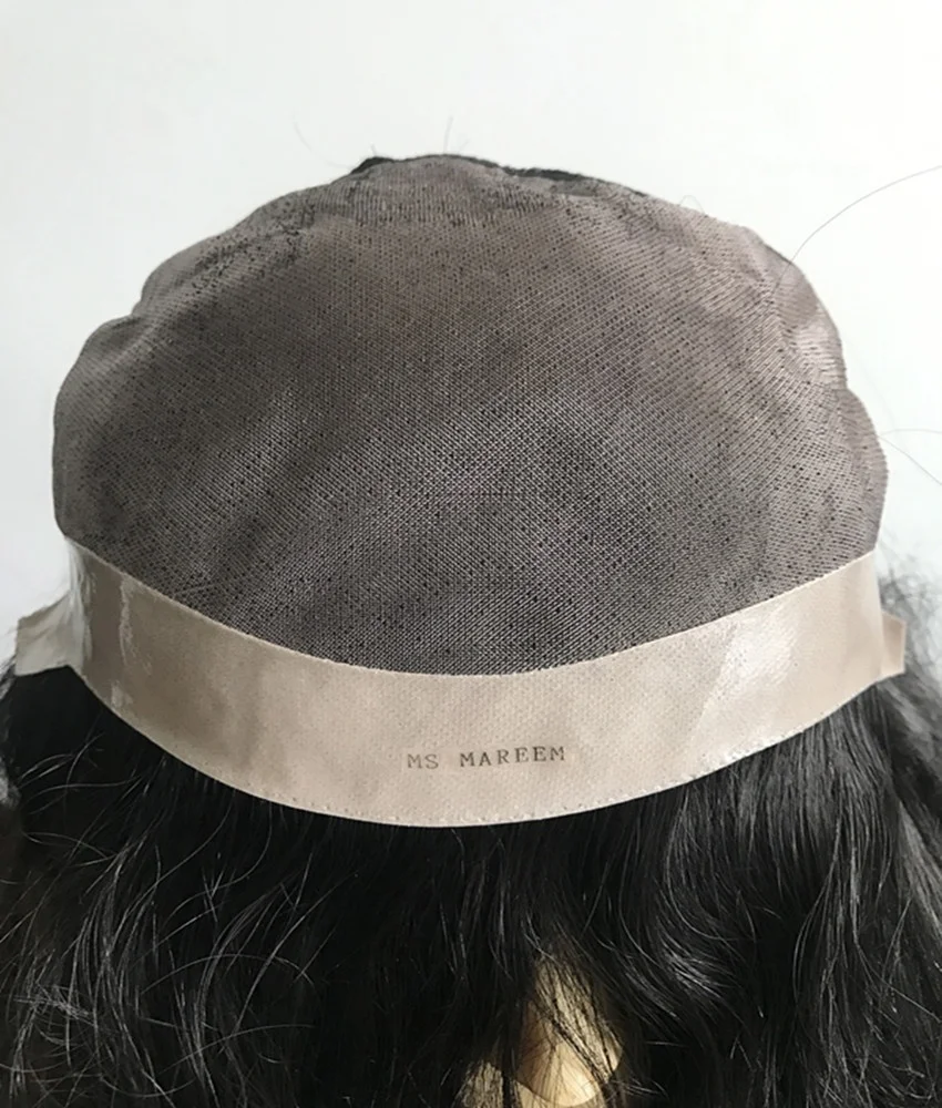 Natural Looking Black Color 20inch Long Straight Remy Human Hair Top Monofilament Full Wigs with for Alopecia Thinning Hair Loss