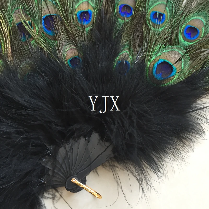 chinese supplier cheap peacock feather fan wedding dancing decorative hand fans