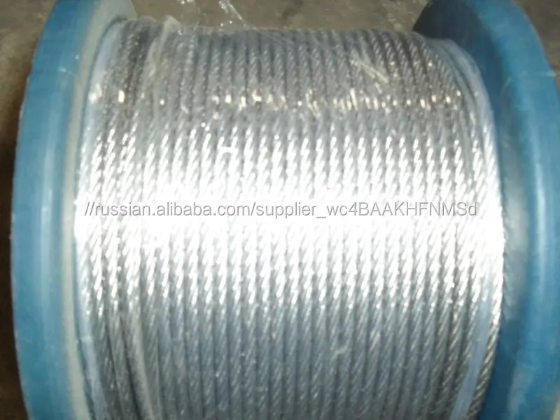 7*19 GAL cable steel rope 7*19 Оцинкованной Стальной Трос Производителя Кабеля