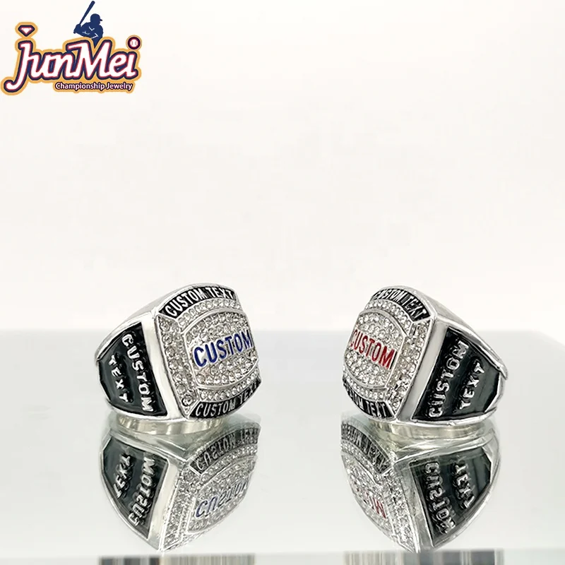 Cheap customized logo baseball softball basketball football tournaments championship rings size 6 to size 15