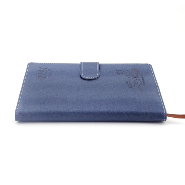 
Custom printing personalized embossed leather agenda notebooks with snap fastener 