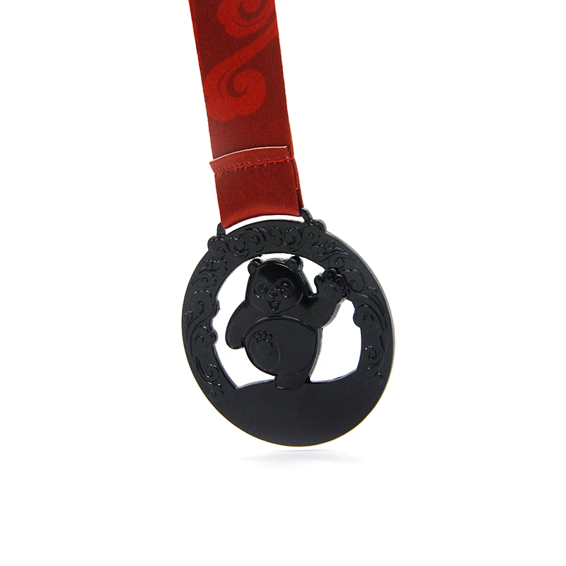 Xieyuan Wholesale Customized Logo With Ribbon Blank Gold Silver Medals Custom Metal Sport Cute panda Medal