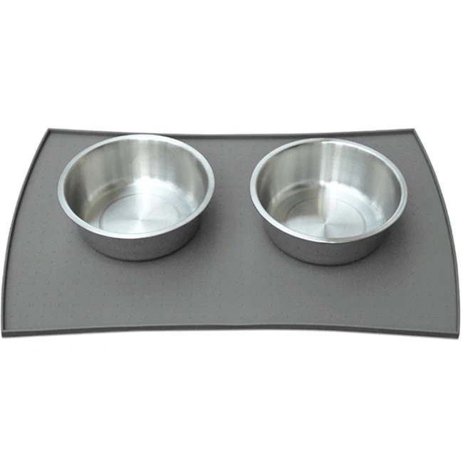 Waterproof Pet Feeding Mat with Lip Silicone Placemat Non Slip Pet Bowl Mat for Cats Dogs