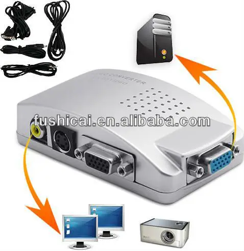 Vga в Av Rca композитный конвертер адаптер видео + аудио для HDTV мониторов ноутбука