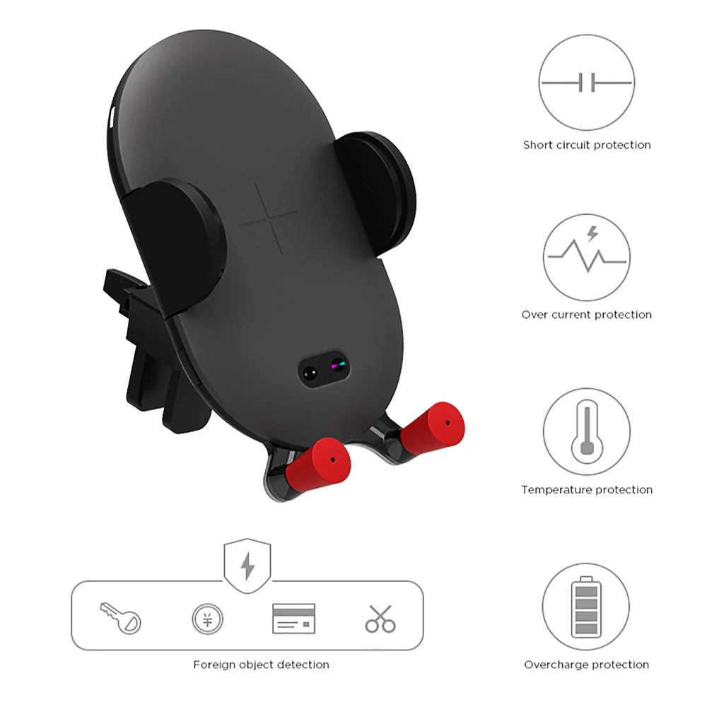 
2 In 1 Car Phone Holder With Wireless Charge, High Quality Plastic Phone Holder 