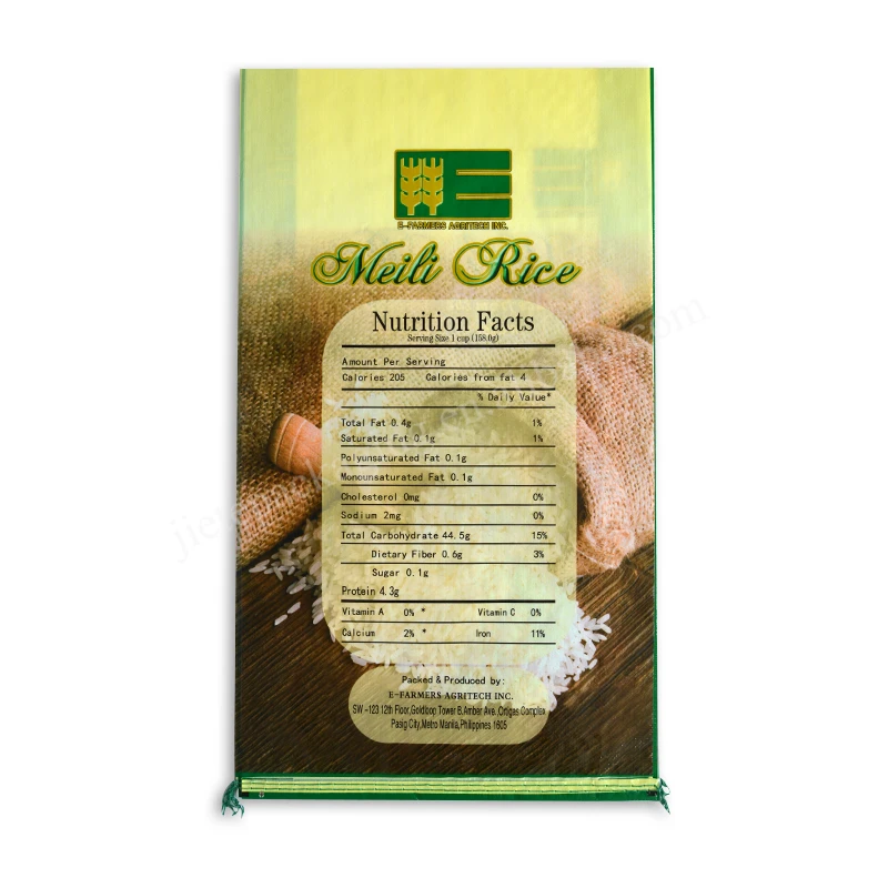 
Design printing 25kg plastic sack pp woven rice packing bag for Philippines 