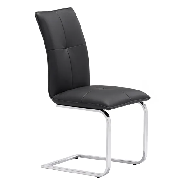 
Simple design modern dining chair leather and chrome frame 