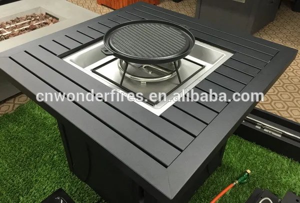 33' Square Backyard Patio Fire Pit BBQ,outdoor garden gas square firepit ,Outdoor square charcoal metal fire pit