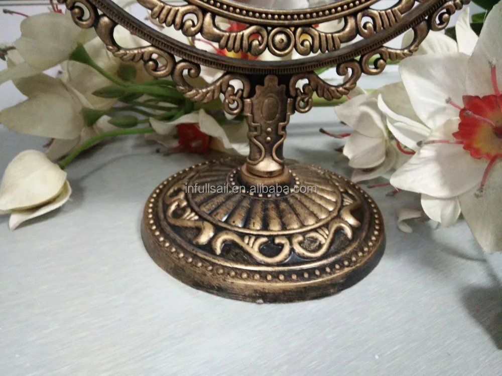 
Hign Quality Antique-Gold 2x Double Side Standing Cosmetic mirror 