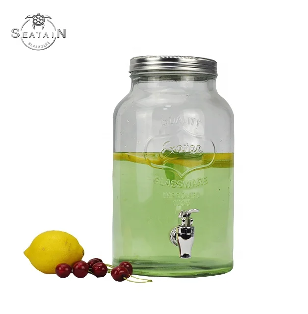 3.5L Ice Cold Drink Glass Beverage Dispenser with Metal Stand