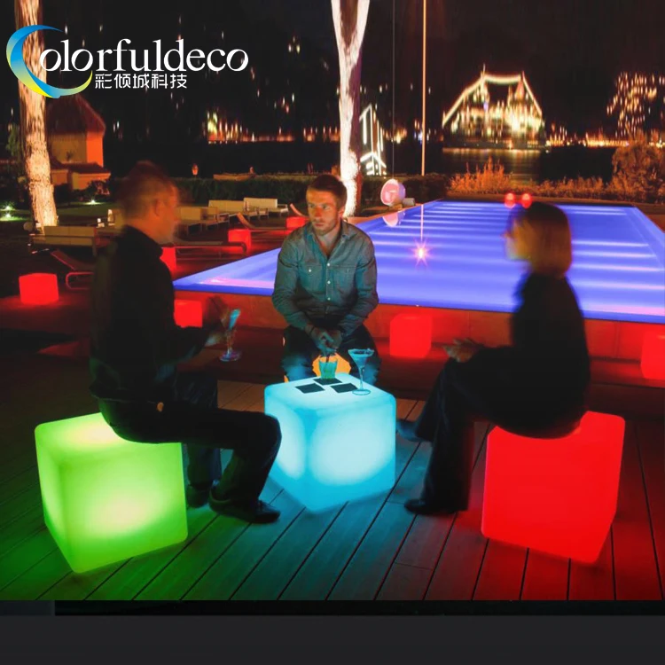 Перезаряжаемый пластиковый перезаряжаемый 40 см большой 3d rgb светодиодный куб