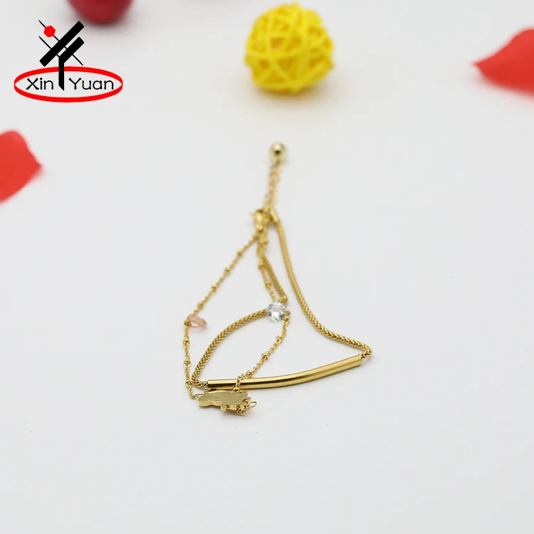 New product designs gold anklet jewelry with good service