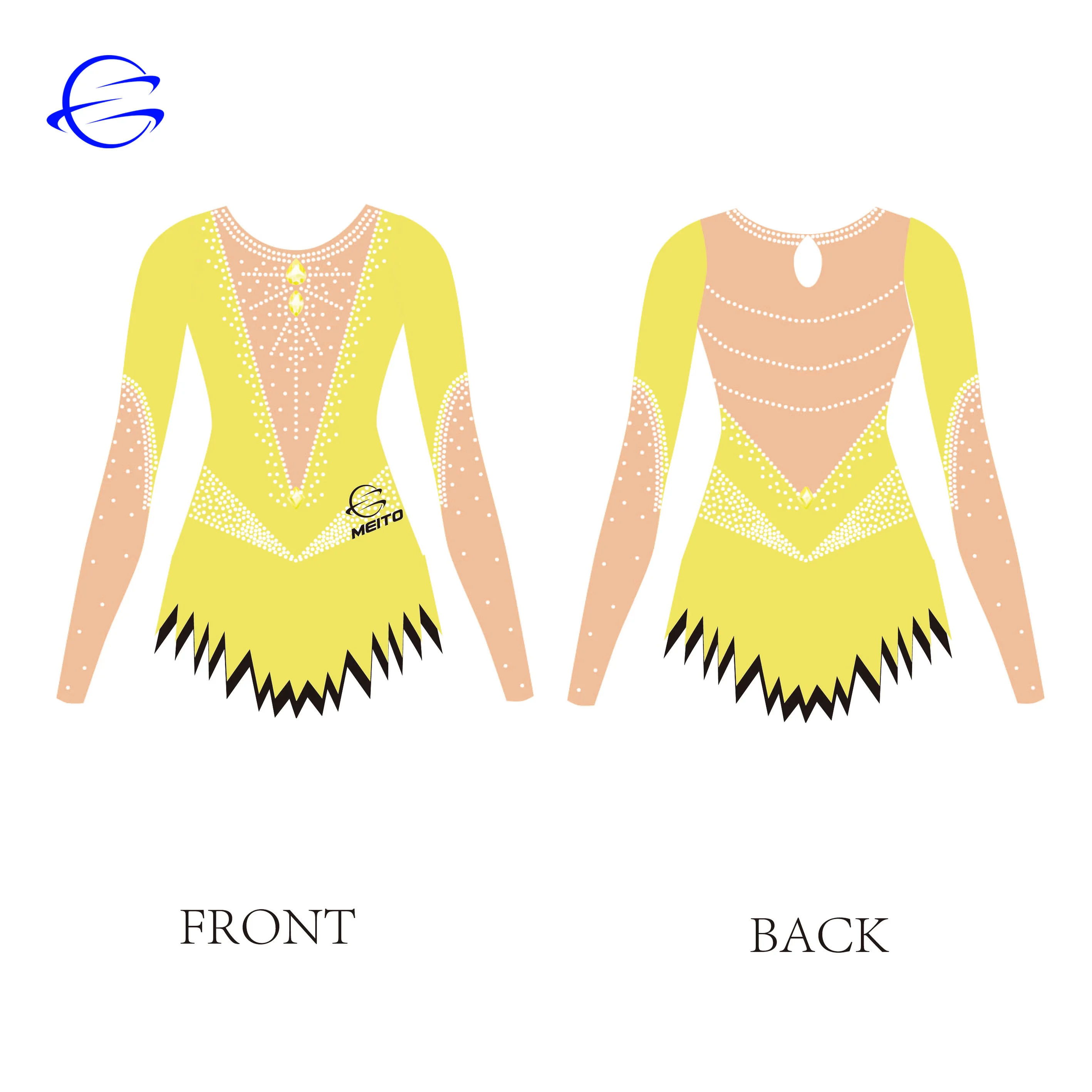 Custom Your Own Design Breathable Custom Long sleeves Digital Sublimation Spandex Fabric  Women Gymnastic Leotard