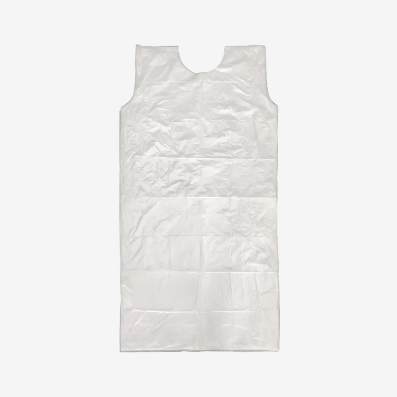 Wholesale Sustainable Biodegradable Compostable PE Disposable Plastic LDPE Bib Apron for Doctor and Salon