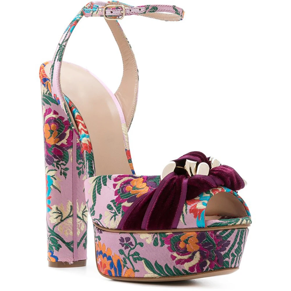 WETKISS Wholesale OEM Sexy Women High Heel Sandals Fashion Embroidery Gladiator Platform Sandals 2019 Summer Sandals for Party