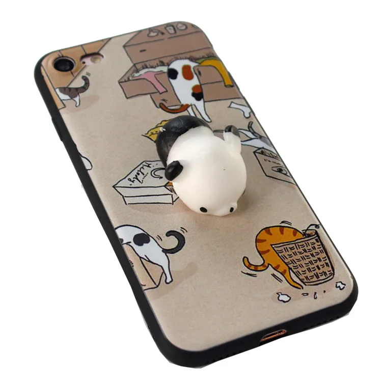 Стресс Редуктор 3D Трехмерный мультфильм Squishy телефона чехол для Iphone 7 Plus