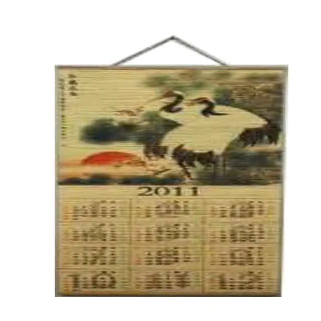 High Quality Bamboo Wall Printen Calendar for office and home