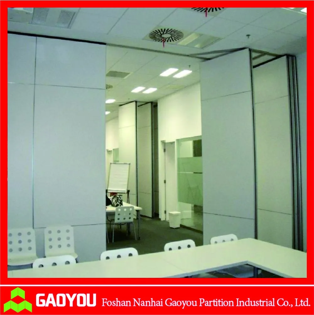 Soundproof folding partition and sliding walls operable movable door for office to divide the room