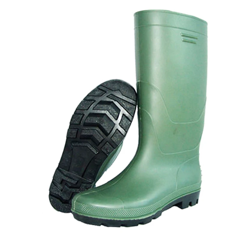 
CE green black PVC plastic gum boots agriculture work safety shoes waterproof protect rain boots workers rubber gumboots for men 