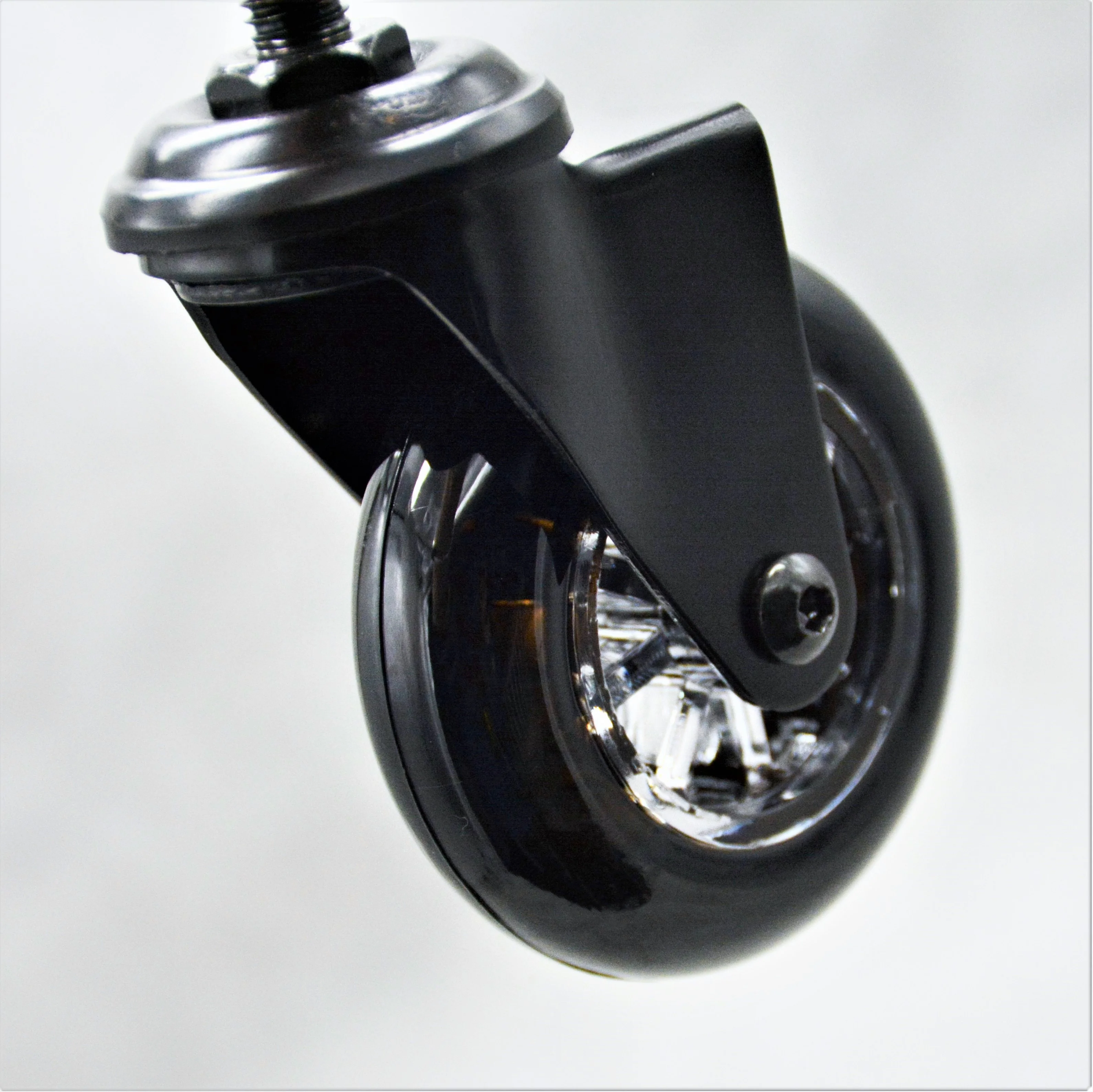 SS transparent caster castor clear PU wheel with brake 35 50 60 75 100 mm