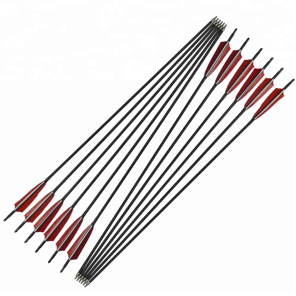 Hunting Arrows Equipment 5' Turkey Feather Target Field Point 30' Roll Fiberglass Arrow for Sale