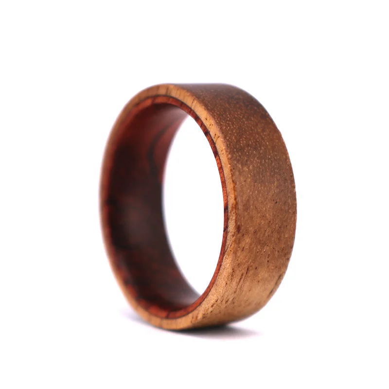 Natural Handmade Koa Rose Wood Man Ring,Combined Wood Ring