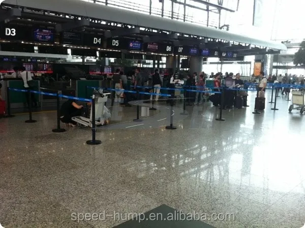 Colored Plastic Retractable Belt Queue Barricade Stand