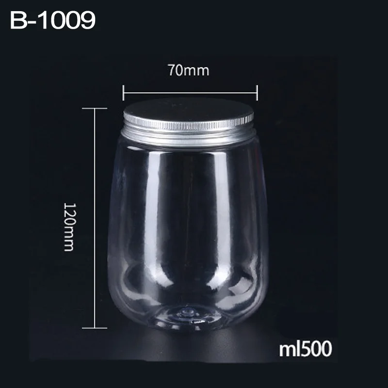 500Ml 16Oz Plastic Round Food Grade Transparent Round Drink Pet Juice Yogurt Bottle With Aluminum Lid
