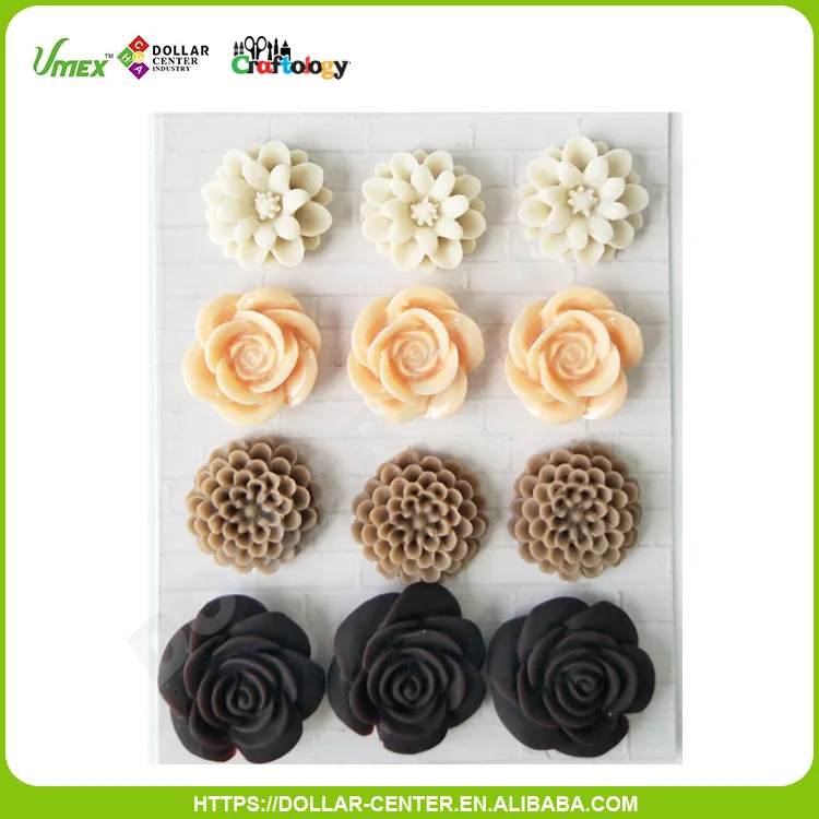 12pcs Lovely resin embellishment Flower For Babies Clothing