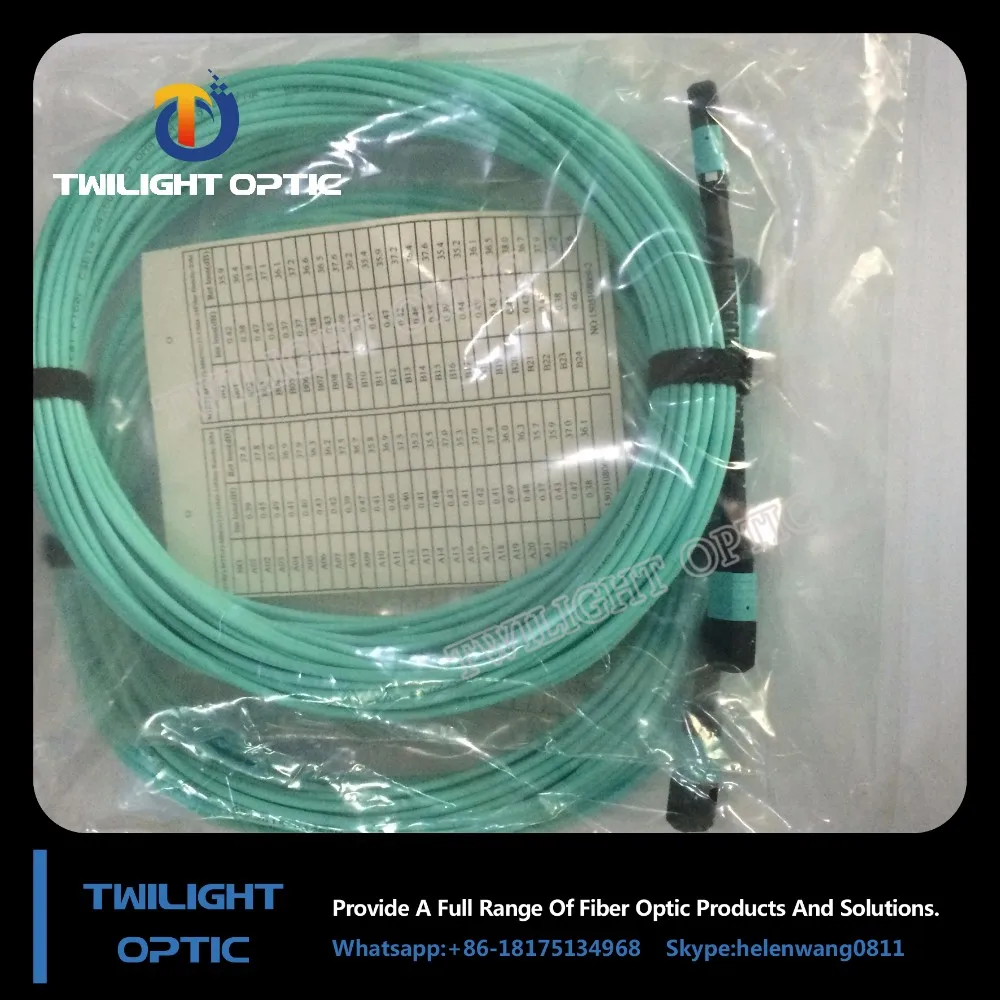 MTP/MPO Многомодовый 10 ГБ OM3 Волоконно-Оптических Патч-Кабель