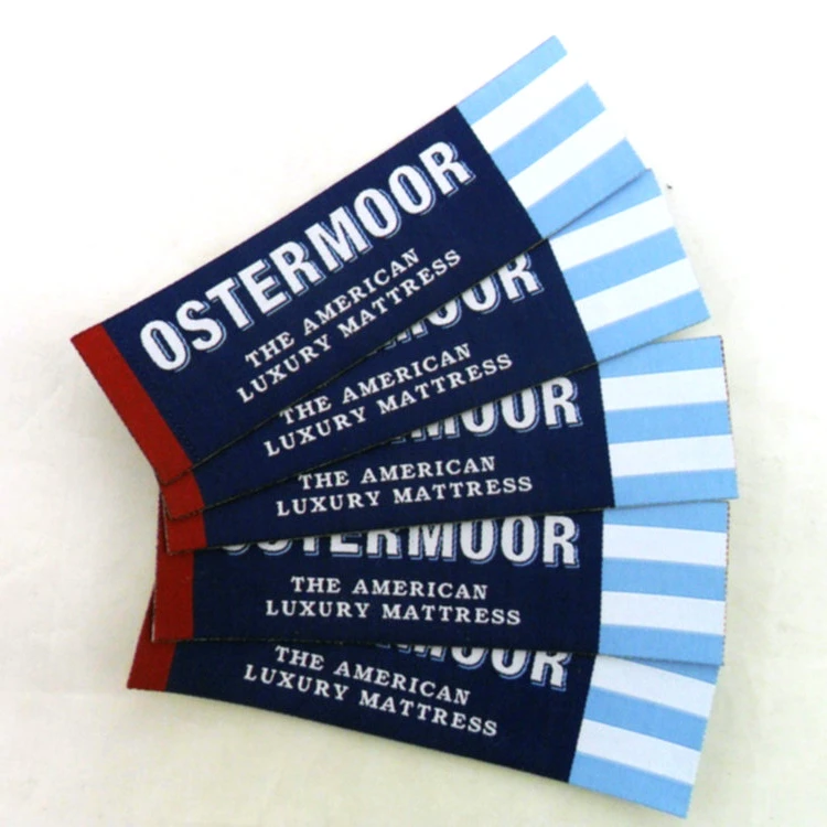 Clothing emblems  Custom woven clothing tag label polyester Custom clothes labels tags fold woven size garment label shirt tags