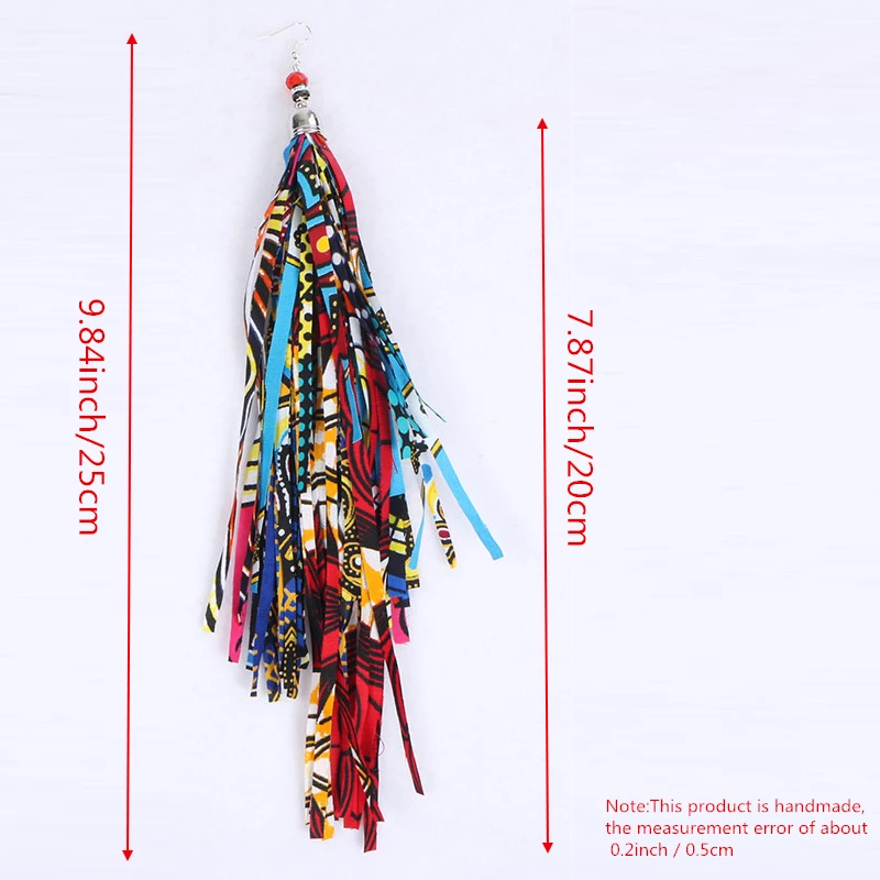 BRW 2019 тканевые серьги ручной работы с кисточками в стиле бохо длинные серьги Африканские Этнические Анкара ювелирные изделия ручной работы африканские серьги WYB129