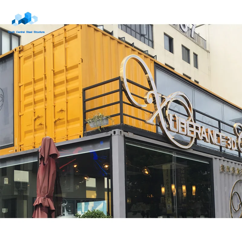 prefab housing unit container booth coffee shop kiosk shipping container housing with glass modular prefab house