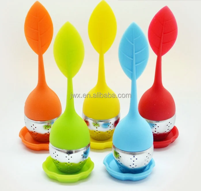 High Standard 100% Food Grade Cute Leaf Tea Strainer Diver Silicone Tea Infuser