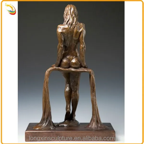 Modern garden decoration carved polished casting  bronze beautiful sexy woman sculpture
