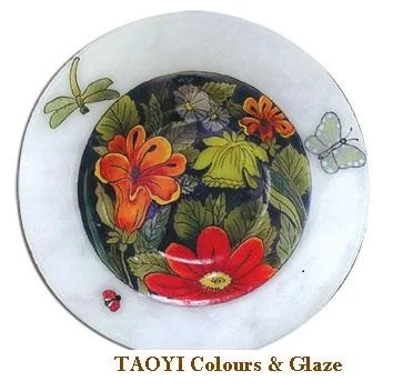 Неорганический четырехцветный керамический пигмент на глазури в порошке