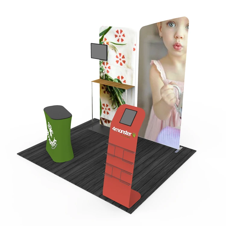 Custom aluminum portable stands mirror photo exhibition trade show booth