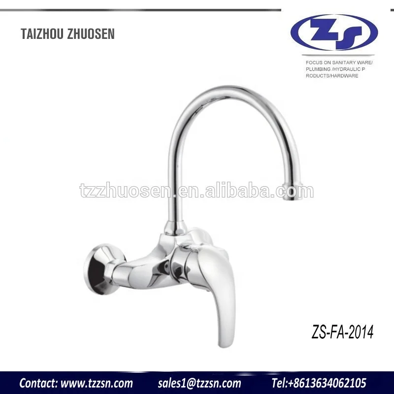 factory sale wall mounted lower price brass single lever kitchen faucet