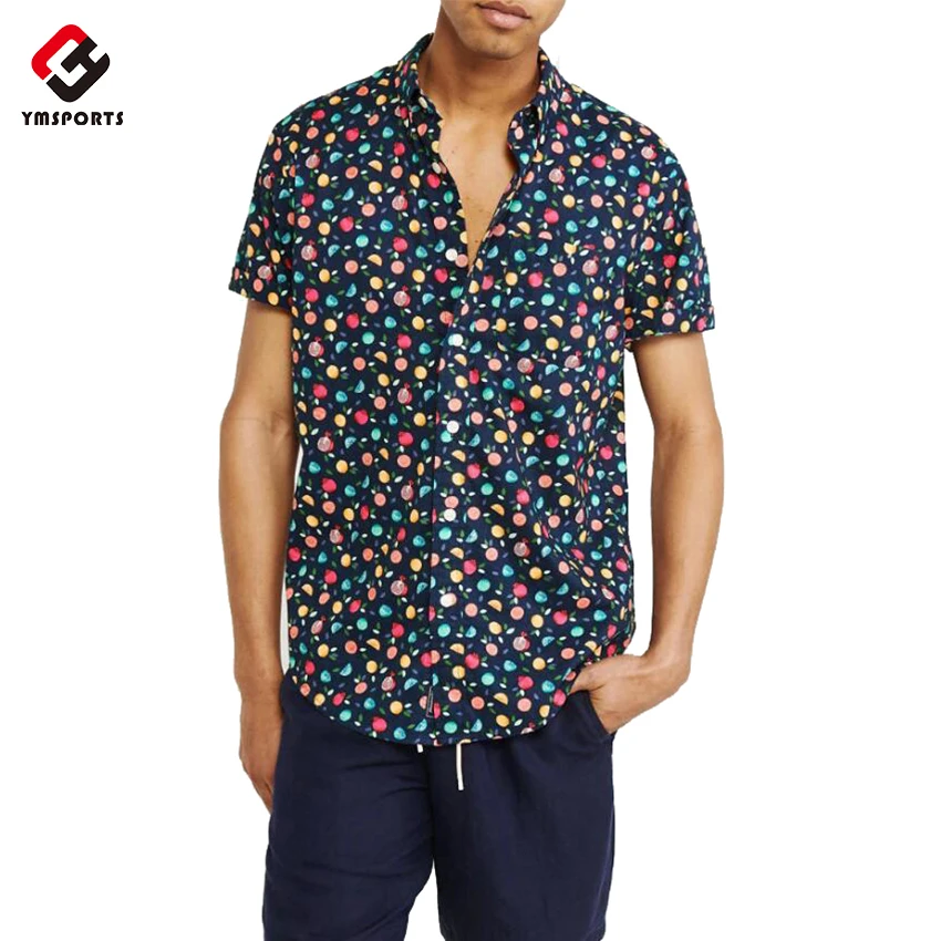 Wholesale Short Sleeves Hawaiian Shirts Custom Printing Mens Shirts