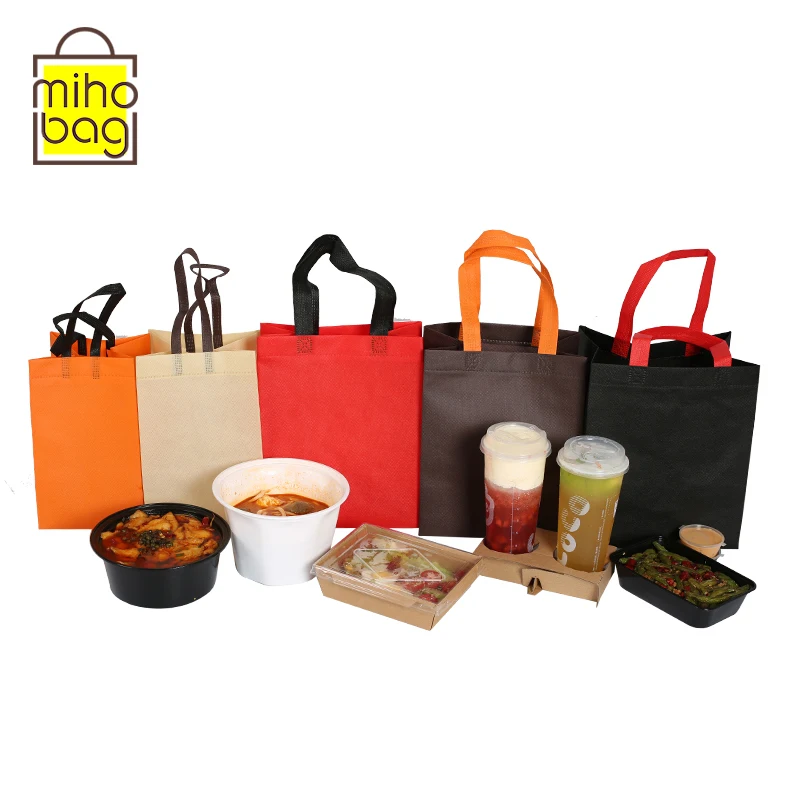  Promotional Logo Printed Shopping Non Woven Bag with Strong Handle
