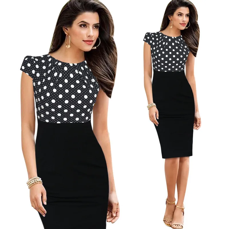 Z91652A Contrast business woman dress formal ladies office wear dresses dress